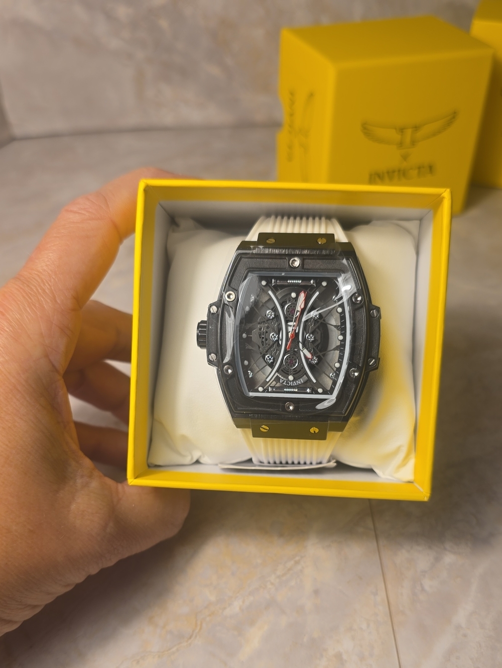 Invicta S1 Rally 50mm Skeleton Dial Automatic Watch Rubber Band